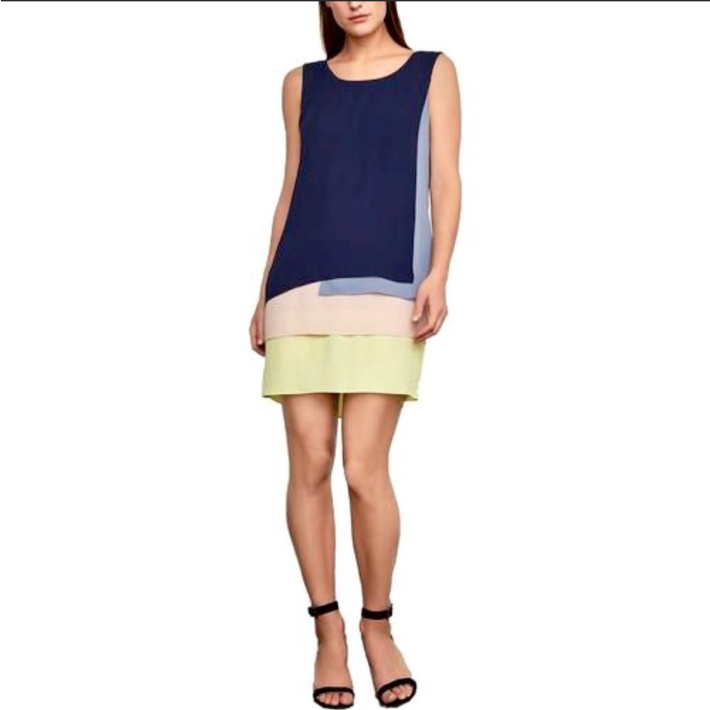 BCBGMaxAzria Haley color block tiered tank dress. Size 2